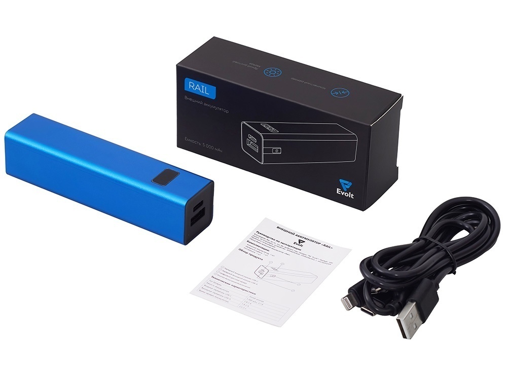 Внешний аккумулятор Rail c дисплеем, 5000 mAh