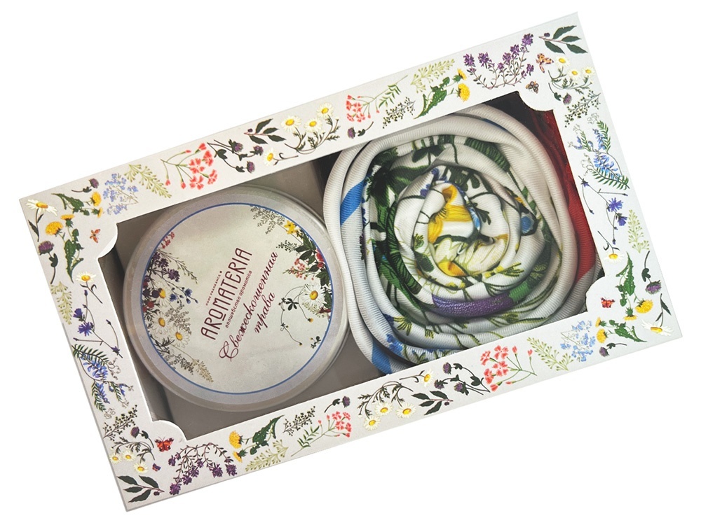 Набор: платок Царевна Лебедь и свеча Вдохновение