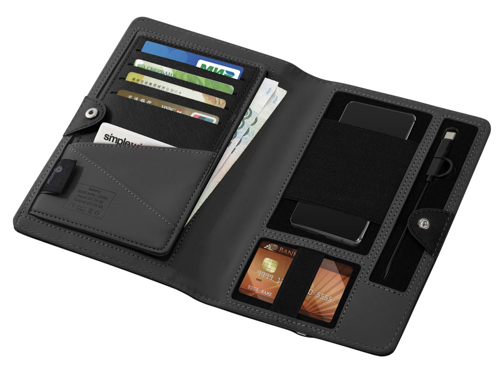 Органайзер с функцией беспроводной зарядки Manner, 5000 mAh