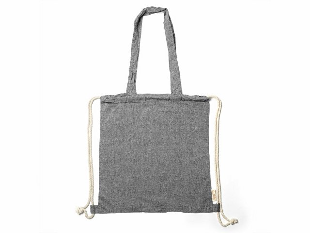Рюкзак-мешок VARESE из переработанного хлопка, черный