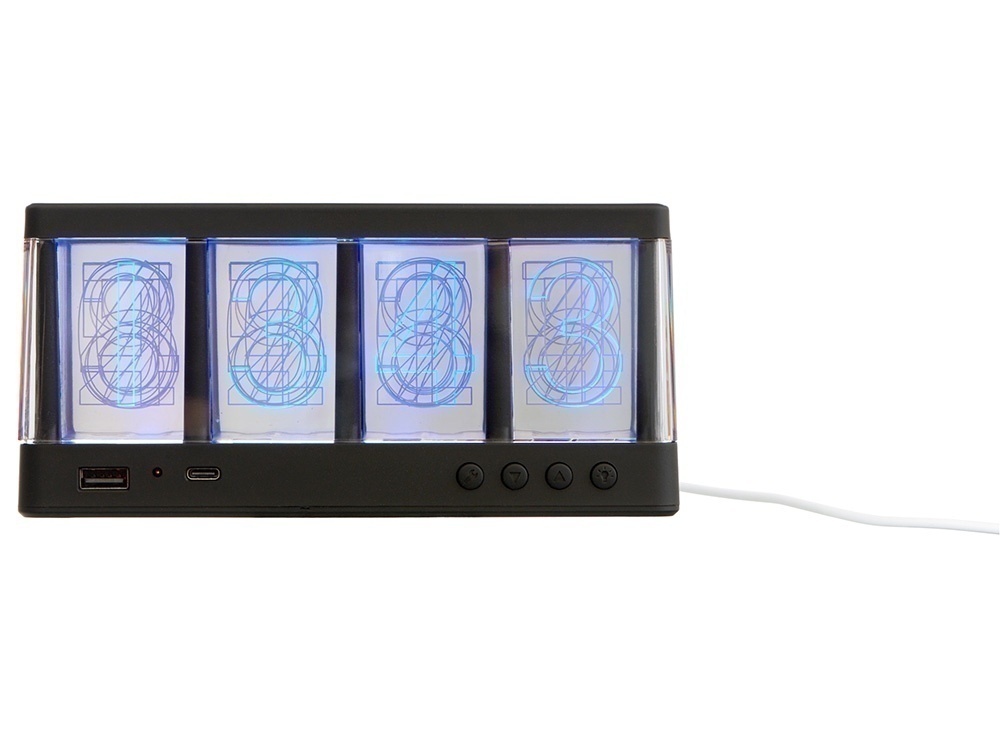 Часы с LED-подсветкой и беспроводной зарядкой Cyber, 10 Вт